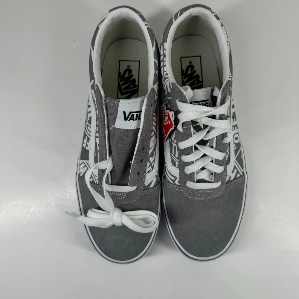 Vans Ward Low OTW Repeat Men's 7.5 Frost Grey/White Suede Canvas Skate Sneaker